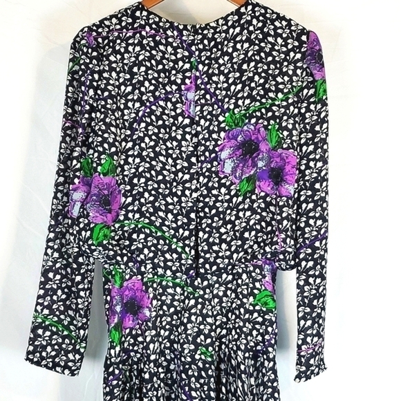 Vintage 80s Kono Floral Midi‎ Dress - Picture 8 of 11